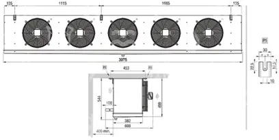 výparník ECO - Luvata GCE355A8ED, 19.58 kW (dT 8 st., R404) s odtáváním